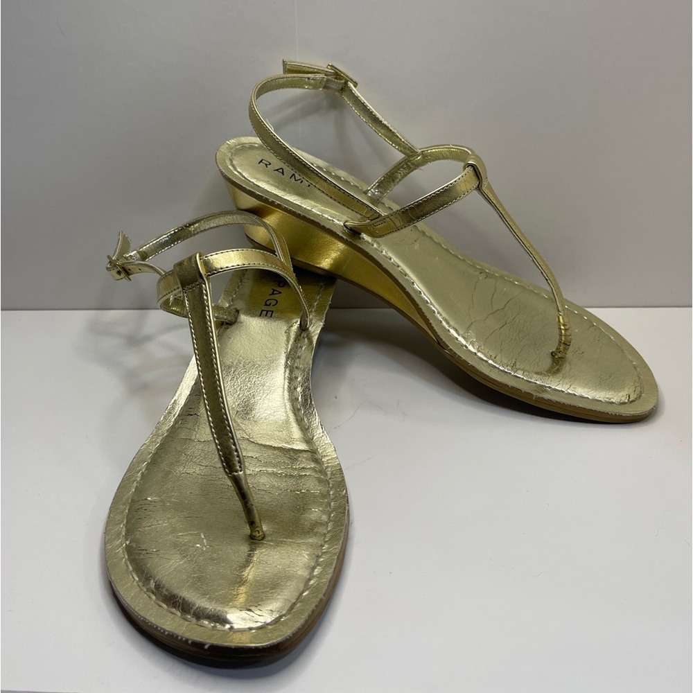 Rampage Gold T-Strap Sandals size 8.5